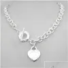 Anhänger Halsketten Design Mann Frauen Mode Halskette Kette S Sterling Silber Schlüssel Rückkehr zum Herzen Liebe Marke Charme Wi Dhmh2