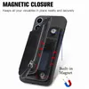 Magnetische standaard portemonnee telefoonhoes voor iPhone 15 14 Plus 13 Pro XS 12 Mini XR 11 Pro 14 Pro 15Pro Max Ritsontwerp Soft Shell