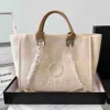 Tote Chain Designer Bag Chanils Väskor Handväskor Bagss Beach Women Luxury Fashion Pricking Purse Shoulder Stor kapacitet Canvas Shoppingväska