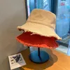 Berets logotipo personalizado senhoras hop balde chapéus dobrável borla lavada denim pescador chapéu unisex praia ao ar livre panamá boné