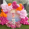 Andra evenemangsfestleveranser 136 -stycken Rose Pink Orange Metallic Gold Balloon Garland Arch Kit Baby Shower Birthday Wedding Valentine's Day Party Decorations 231005