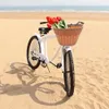 Panniers Bags Wicker Bike Basket Cargo Bag Waterproof Anti-fade Bicycle Handlebar Storage Basket Hand-woven Shopping Container Dropship 230928