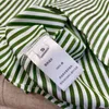 Chemisiers vert à rayures verticales pour femmes, chemise début d'automne 2023