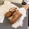 Botas de plataforma Ultra Mini clásicas para mujer de 5cm de altura, botas de piel de Tasman Tazz de diseñador australiano para la nieve para invierno, zapatillas hasta el tobillo