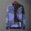 New Men Spring Sweater Pullover Solid Casual Patch Haft Slim Fit 100%bawełniany zwarcie z długim rękawem