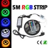 5M 5050SMD RGB LED Strip light Flexible Waterproof LED Strip DC12V Flexible LED Light IP65 multi color with 44 key IR remote Contr247s