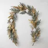 Autres fournitures de fête d'événement Couronne de Noël pour porte d'entrée artificielle guirlande de fleurs dorées pomme de pin ensemble de rotin suspendu décoration de Noël en plein air 2024 231005