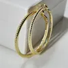 Hoop Huggie SOMILIA 18K Gold Plate Large Earrings 925 Sterling Silver Simple Classic Women's Earring Jewelry for ladys 231005