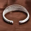 Luckyshine 6PCS Special Shine 925 Sterling Silver Open Adathable Bangles Russia Austian