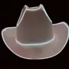 Szerokie brzegowe czapki wiadra kapelusze kowbojskie czapka migająca świetlna kapelusz lodowata lampy migające mrugające światła Cowgirl Hat Led Bride Hat Christmass Wedding Light Y2K 231006