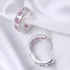 Hoop Earrings Juya Simple Heart Pattern Zirconia Personality Round For Women Classic Design Earring Sweet Cute Fashion Jewelry