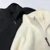 23ウィンターBウールフリースジッパーカーディガンジャケットトートタテトート - ネックストレートチューブ固体不規則な裾の女性用