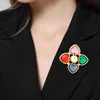 Broche de luxe de styliste en résine de pêche, Imitation verre, style Baroque, cinq couleurs, accessoires de manteau géométrique, broche, bijoux féminins