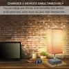 Table Lamps Modern 2 USB Mobile Phone Charging Table Lamp Fabric Art Shade Night Light Living Room Bedroom Bedside Study Desk Lamp Fixture YQ231006