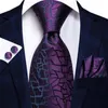 Noeuds papillon Hi Tie Peacock Blue Nouveauté Design Cravate de mariage en soie pour hommes Hanky Boutons de manchette Cadeau Mens Cravate Set Business Party Drop 231005