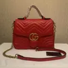 Nouveau sac femme en cuir avec boîte sac à main épaule GG sacs sac à main avec chaîne vert rose couleur mode luxe zig zag en gros