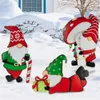 Noel dekorasyonları hediye serisi gnome metal eki 3 Noel Baba'nın cüce Noel Baba Kurşun eklentisi, bahçe arka bahçesi dış mekan 231005 için Noel dekoru
