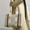 ウッディトートバッグ5A高品質の女性キャンバスショッピングバッグハンドバッグハイナイロンホーボーファッションリネン大きなビーチバッグ高級デザイナートラベルクロスボディショルダーウォレット財布