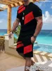 Herren-Trainingsanzüge, Sommer-Herren-Sets, Trainingsanzug, T-Shirt, Herren-Kleidung, Vintage-Trend, Sportbekleidung, 2-teilige kurze Outfits, Mode, Streetwear, einfarbiger Anzug 231006