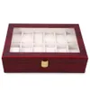 Whole-2016 Nuovo 12 Grid Wood Watch Display Box Case Trasparente Lucernario Confezione regalo Collezioni di gioielli Display Case2466