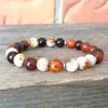 MG0911 8 MM Natural Fire Agate Bracelet Negative Energy Protection Bracelet High Quality Spirituality Meditation Jewelry154z