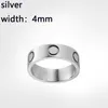 Ring ontwerper Sieraden Titanium Staal Luxe Klassiek 4mm 5mm 6mm Dames mannen met Nooit vervagen diamanten ringen Schroef Legering Mode Huwelijksverjaardag koppels cadeau