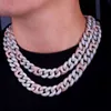 High Quality Two Tone 15mm Vvs Shiny Moissanite 925 Sterling Silver Iced Out Cuban Link Chain for Hiphop Men