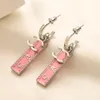 Boucles d'oreilles classiques en fausses femmes, nouvelles boucles d'oreilles à breloques en argent 925, bijoux de haute qualité, marque de luxe, boucles d'oreilles de styliste, romantique pour fille, amour