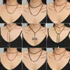 Pendant Necklaces Black Double Necklace For Women Retro Star Love Dragonfly Geometric Simple And Exquisite Jewelry Fashion Party Gift