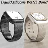 Bracelets de montre Designer Straps WatBand pour Apple Watseries 8 9 5 6 7 iwatbands 4445Strap Remplacement Lien Sport Silicone Liquide Gaufrage Motif Concave 3D