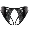 Donna Femme con apertura sul cavallo BuHole Sissy Mutandine in pelle Crotchless Lace Cheeky Hipster Slip Lingerie esotica Intimo Donna251t