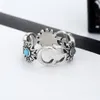 Hohe Qualität Silber Platte Ring Neutral Blume Ben Muster Edelstein Perle Perlmutt Ring Mode Neue Trend Ring Mode schmuck211s