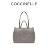 Coccinelle/Kechner Big C -serie Ny shoppare stor färgkontrast mode handhållen en axel tygväska för kvinnor