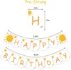 Другие товары для вечеринок Funmemoir Sun Happy Birthday Banner Праздничные украшения Sunshine Banner для мальчиков и девочек Sun Theme Декор для дня рождения 231005