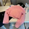Women's Wool Blends Good Quality Pink Woolen Coat Jacket Square Collar Double Breasted Short Coat Outwear Sweet Autumn Spring 39921 231006