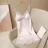 Women's Sleepwear Nightgown Summer Lace Chemise With Nighty Gown Lingerie Women V-Neck Strap Sleepdress Robe Nightwear Home Wear