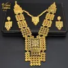 Parures de bijoux de mariage ANIID africain 24K plaqué or ensembles de bijoux de mariage Dubai collier boucles d'oreilles pour les femmes nigérian indien mariée 2 pièces ensemble cadeaux de fête 231005