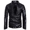 Men s Leather Faux Mens Jacket Spring Autumn Men Diamond Design Stand Collar Zipper Male Casual Fashion Streetwear Coats 231005