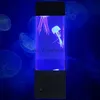 Bordslampor 3D LED Night Light Bedroom Decor Desktop Lamp Jellyfish Lamps Aquarium Tank Desk Bedside Table Wall Wall Decorative Lamp YQ231006