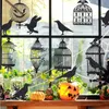 Other Event Party Supplies Glitter Black Crow Cage Halloween Party Decorations for Gothic Halloween Tree Hanging Decorations Raven Bird Cage Banner Garland 231005