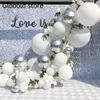 Other Event Party Supplies 103pcs White Silver Metallic 4D Baby Shower Balloon Arch Kit Wedding 30 Birthday Boys Girl Bachlorette Party Decoration 231005