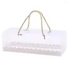 Herramientas para hornear 20 piezas Cajas para pasteles de mano Fácil de montar Portátil Visible Impermeable A prueba de aceite PET Diseño transparente Pan rectangular