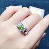 Cluster Rings Men Ring Natural Real Green Peridot Round 925 Sterling Silver 6 6mm 0.9ct Gemstone Fine Jewelry For Or Women X219257