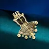 Designer Luxury Brooch Medieval Vintage Full Diamond Bear Palace Style Light Luxury Heavy Industry Animal Series Crown Brooch