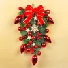 Decorações de Natal Decoração de Natal Planta Falsa Árvore de Natal Rattan Garland Floco de Neve Placa de Madeira Pendurada na Parede Decorações Criativas 231005