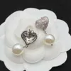 Earrings Miumius Designer Luxury Fashion Women New Love Pearl Earrings Sweet And Versatile Peach Heart Pink Crystal Earrings