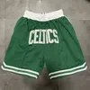 short de basket pour hommes short brodé just don en tissu polyester vert taille sxxl