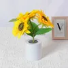 Table Lamps LED Sunflower Night Light USB Rechargeable Night Lamp Room Bedroom Decoration Flower Table Lamp Atmosphere Light Birthday Gift YQ231006