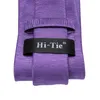 Arco laços hi tie luz roxo sólido seda gravata de casamento para homens qualidade hanky cufflink presente gravata conjunto moda novidade designer gota 231005