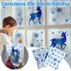Wall Stickers Christmas Window Glass Sticker Elk Snowflake Wall Stickers Xmas Decorations For Home Kids Room Christmas Decals Year Navidad 231005